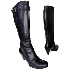 ECCO‎ Hope Knee High Boots Size 8.5/ 39 Black Leather Riding Equestrian Western